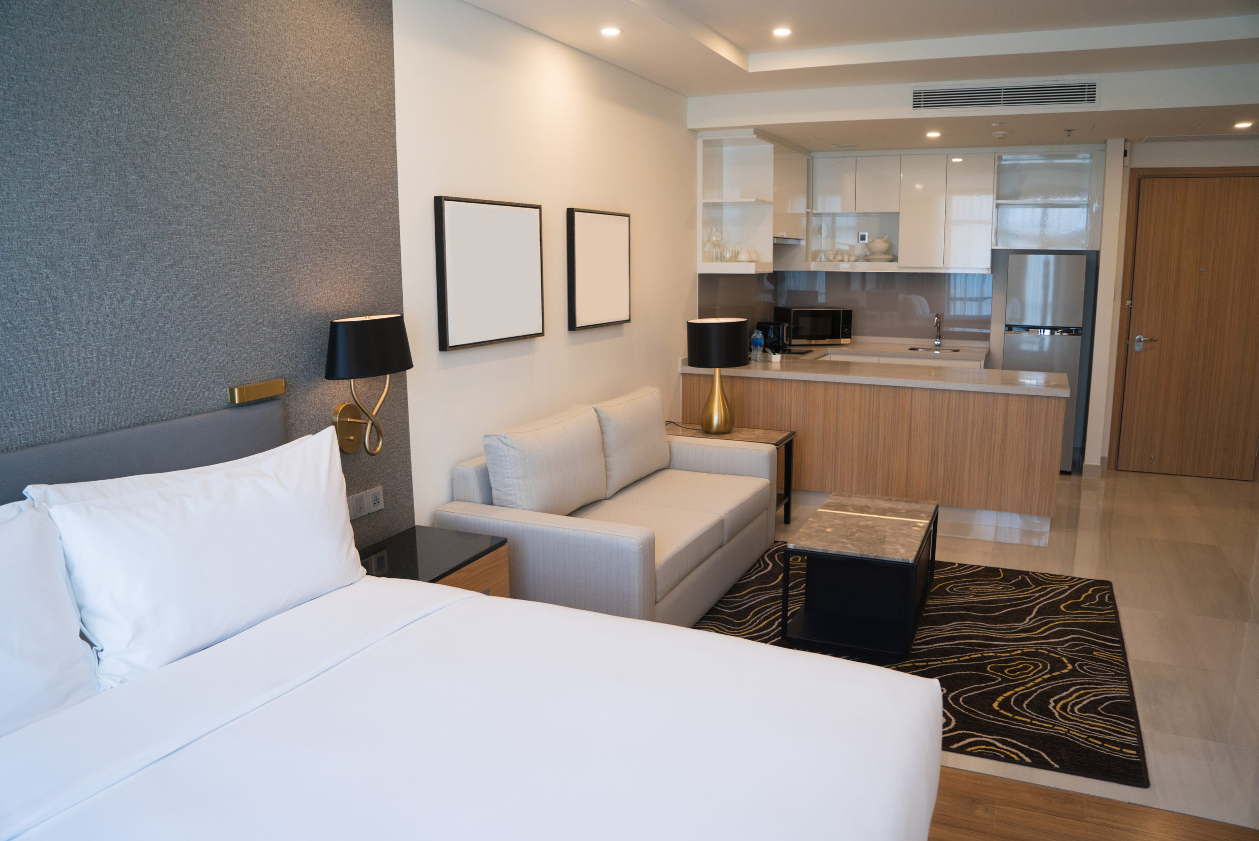Comfortable studio apartment design. Зонирование комнат